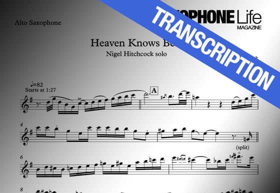 Heaven Knows Free sax transcription