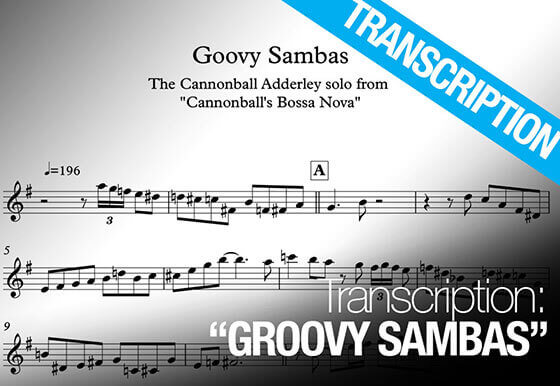 Free sax transcription of Groovy Sambas