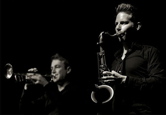 Graeme Blevins playing the saxophone