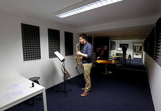 Practice room at sax.co.uk