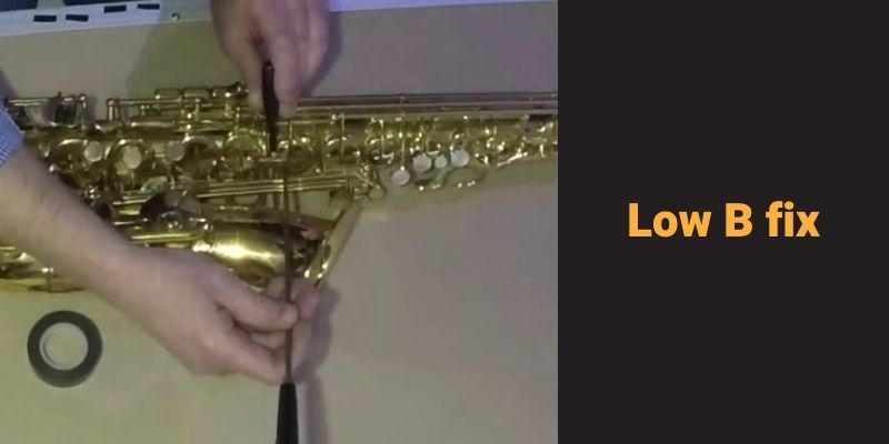 leaky low notes on sax low B fix sax school online