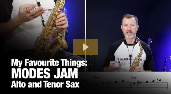 Modes Jam for alto and tenor saxophone by Nigel McGill