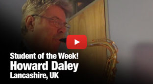 Student of the Week Howard Daley playing saxophone