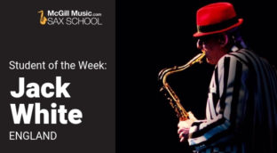 Student of the Week Jack White playing his saxophone