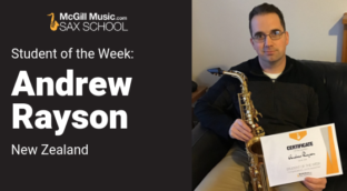 Andrew is Sax School Student of the Week
