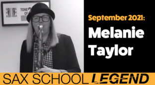 Melanie plays ska saxophone in a band after growing her confidence with Sax School