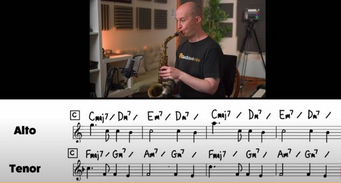 Learn My Funny Valentine on saxophone bridge section Sax School Online
