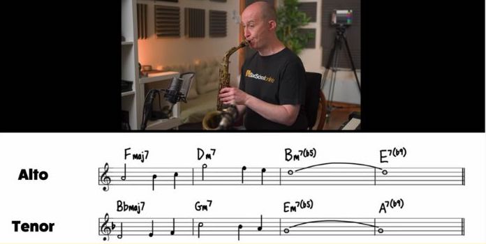 Learn My Funny Valentine on saxophone first 8 bars Sax School Online