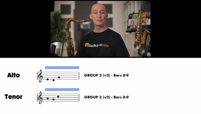 Giant Steps melody easy sax school online section 2