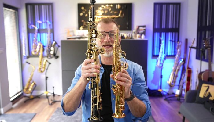 the sopranino sax is two thirds of the size of the soprano sax. Sax School online