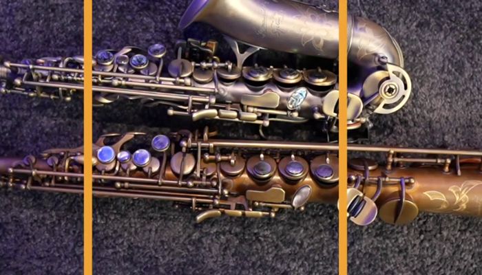 Comparing hand positions on straight and curved soprano saxophones. P Mauriat. Sax School Online