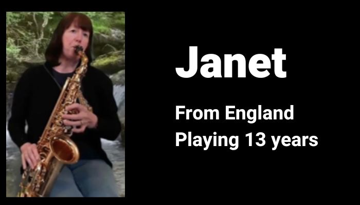 Janet Sax School Student playing alto saxophone Sax School Online