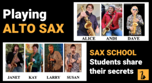 playing alto sax. Sax School members share their secrets. Sax School Online. Nigel McGill