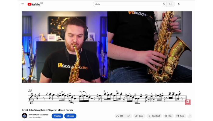 Chris Camm Sax School tutor team. Your sax questions answered 100k subscribers. Sax School Online