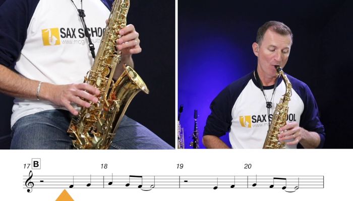 alto saxophone beginner first song. Free sax lesson from Sax School Online