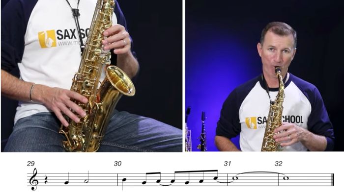 Saxophone Lesson Beginner Alto sax First Song Sax School Online