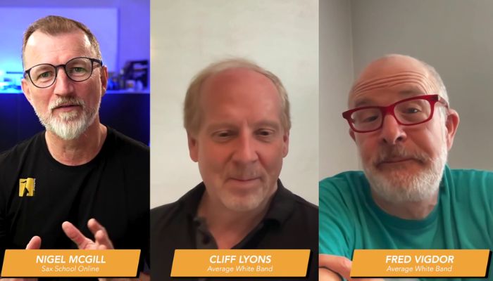 Cliff and Fred talk about playing saxophone with Average White Band. Sax School Online