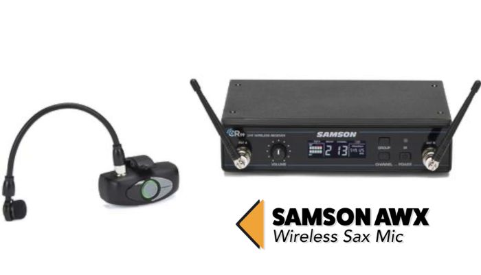 Samson AWX wireless saxophone mic. Sax School Online