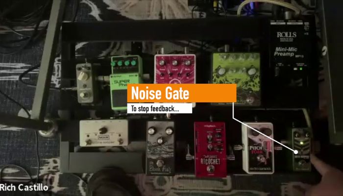 saxophone pedal set up. Noise gate prevents feedback. Sax School Online