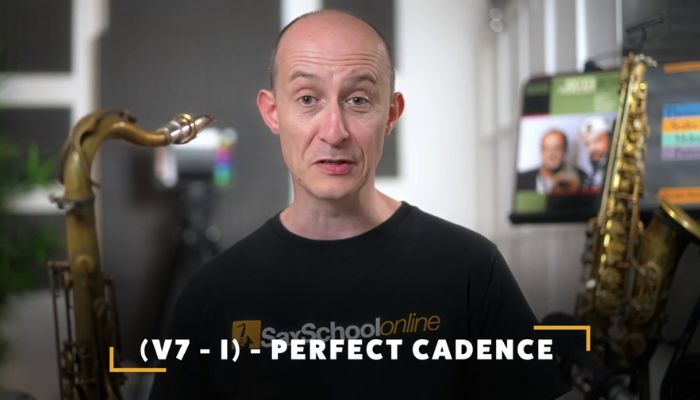 Chord V7 to I is a perfect cadence. Sax School Online