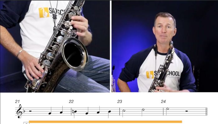 easy tenor saxophone first song. Sax School Online
