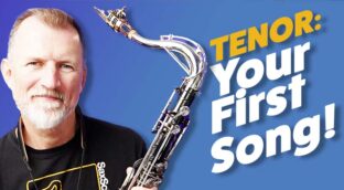 Beginner tenor sax player first song. Free sax lesson from Sax School Online