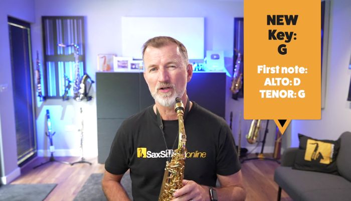 Transposing from C major to G major on saxophone. Sax School Online