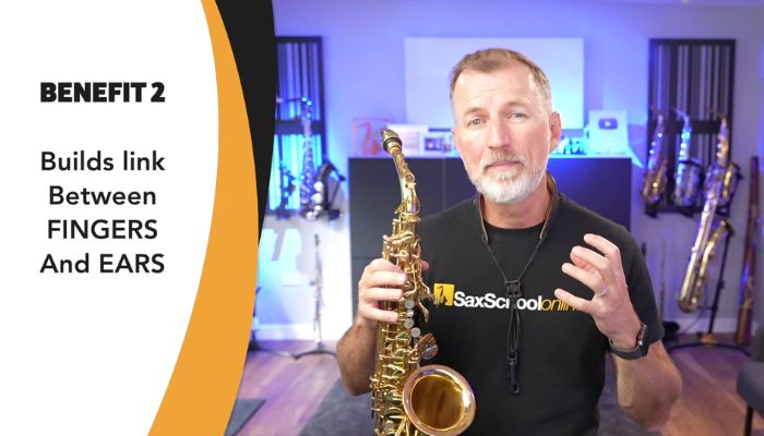 Transpose on sax to build a link between your fingers and your ears. Sax School online