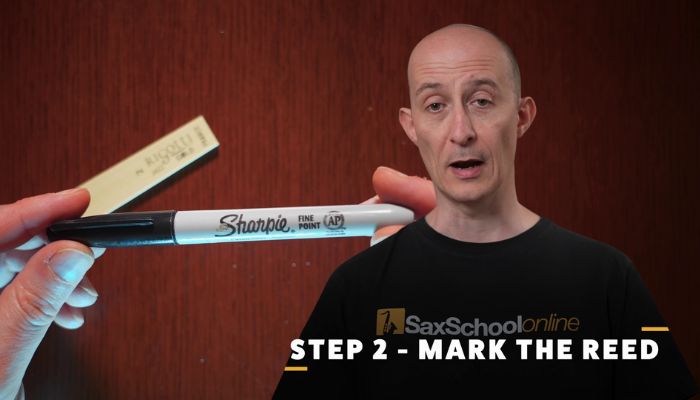 step 2 mark the reed with sharpie