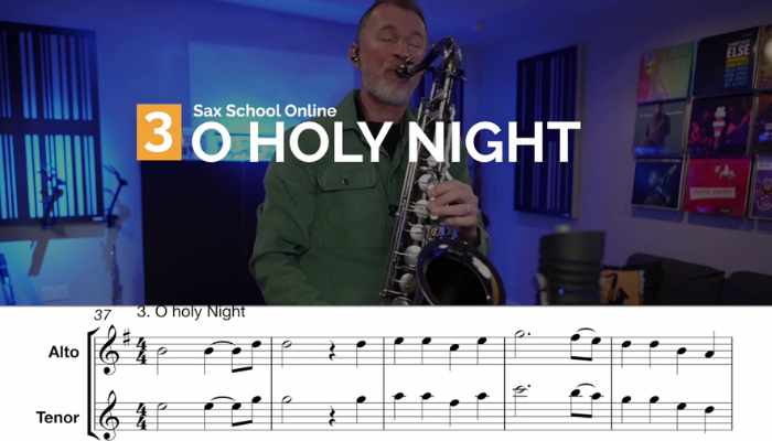Oh Holy Night Easy Christmas and Holiday songs doe saxophone. Sax School Online