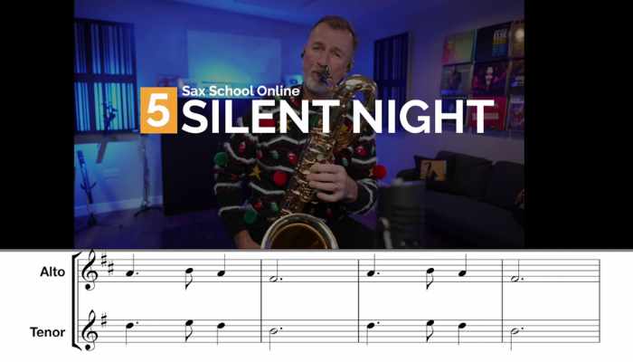 Learn Silent Night Easy Christmas song on alto sax or tenor sax. Sax School online