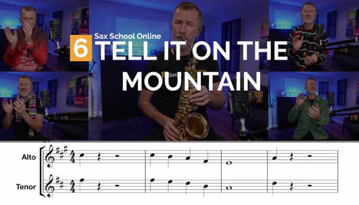 Learn Go Tell it On the Mountain holiday and gospel song inside Sax School Online
