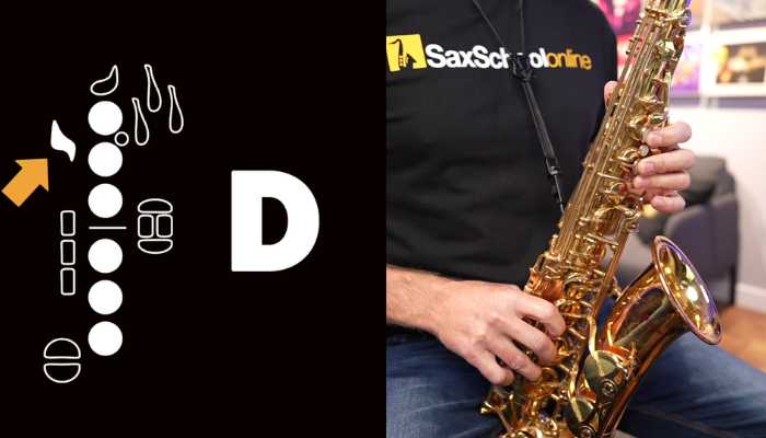 Playing D using the octave key on the alto sax. Sax School Online Nigel McGill