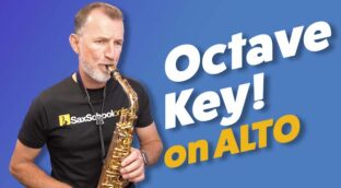 Learn how to use the octave key on alto saxophone in this Beginner Saxophone Quickstart mini course part 4 from Sax School Online.
