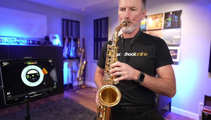 Practice intervals using a drone and tuner. Sax School Online