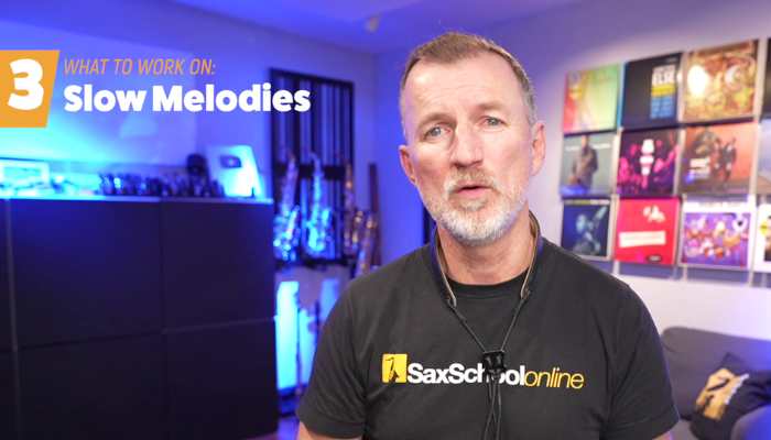 work on slow melodies to improve your tone on sax. Sax School Online