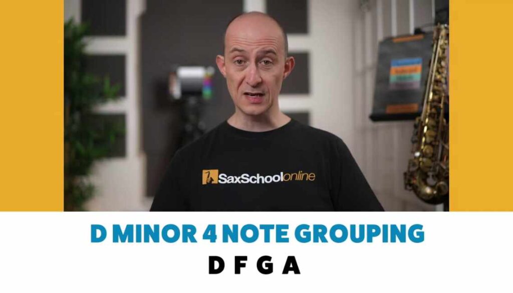 Using the 4 note 2 5 1 hack for saxophone groupings in D minor. Sax School Online