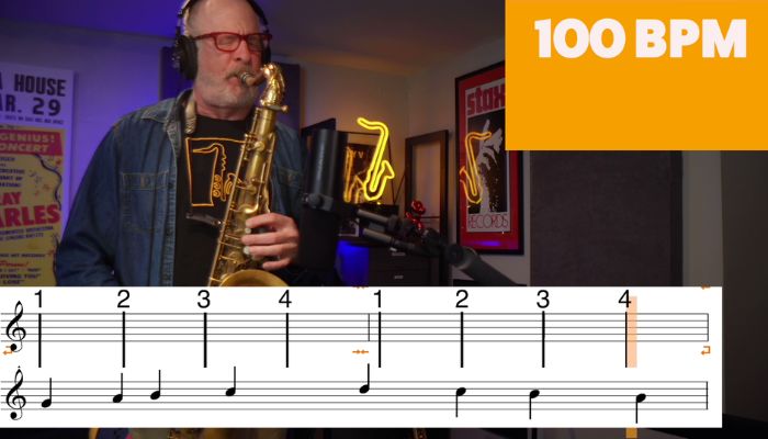 practice slow and straight to get faster technique on sax. Sax School online