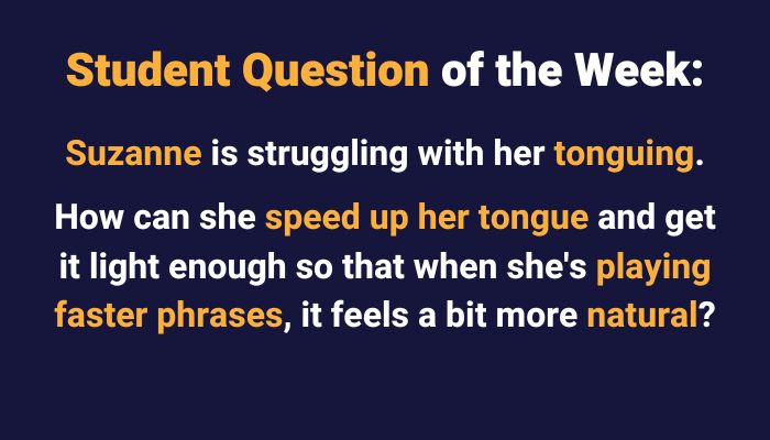 Student question of the week about tonguing. Sax School Online Podcast episode 3