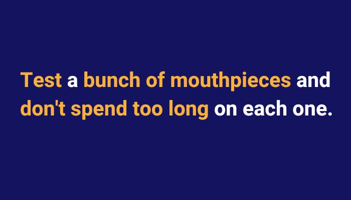 Tips for Choosing saxophone mouthpieces - test several and don't spend too long on each. Sax School Online podcast