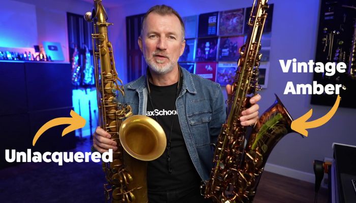 reviewing the Atlantic tenor sax Duke unlacquered Vintage Amber. Sax School online