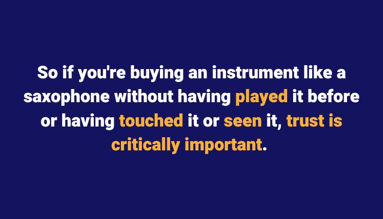 importance of trust when buying a saxophone online.