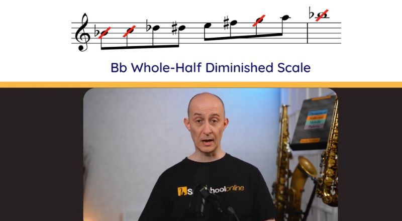 How to create better sax solos with diminished patterns. Sax School Online