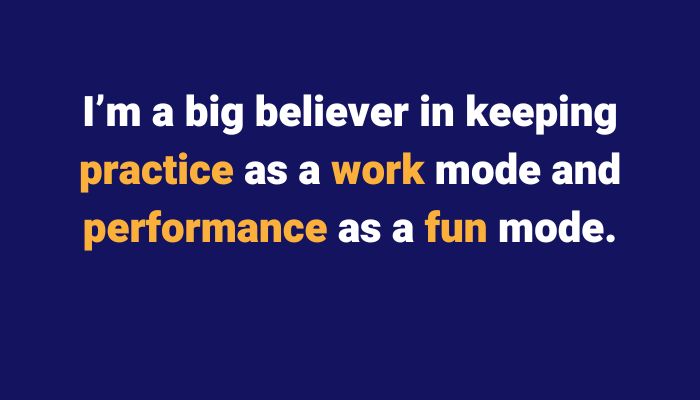 I'm a big believer in keeping practice as work mode and performance as fun mode. Sax School Online podcast
