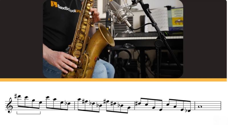 disruptive patterns from diminished scale. Sax School Online