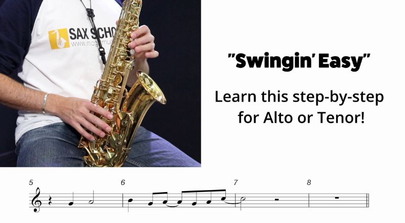 How to play your sax in time with a backing track using example Swingin Easy lesson from Sax School Online