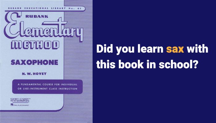 Rubank Elementary book on learning saxophone. Sax School Online