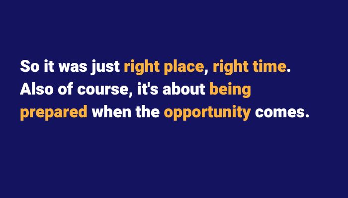 It's just about right plae right time and taking opportunities. Sax School online podcast meet fred sax school tutor team