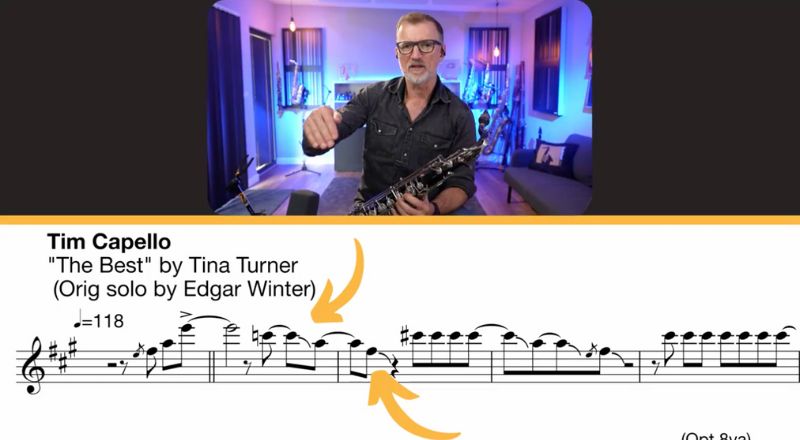 Tim Capello Tina Turner sax solo. Sax School Online