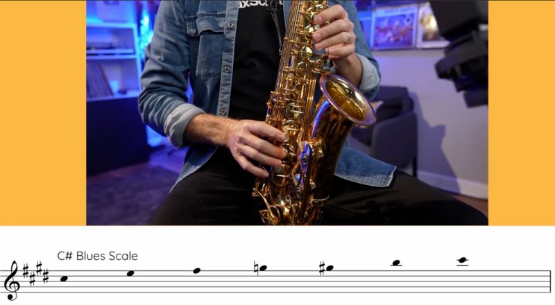 C sharp blues scale alto sax Lily Was Here solo. Sax School Online